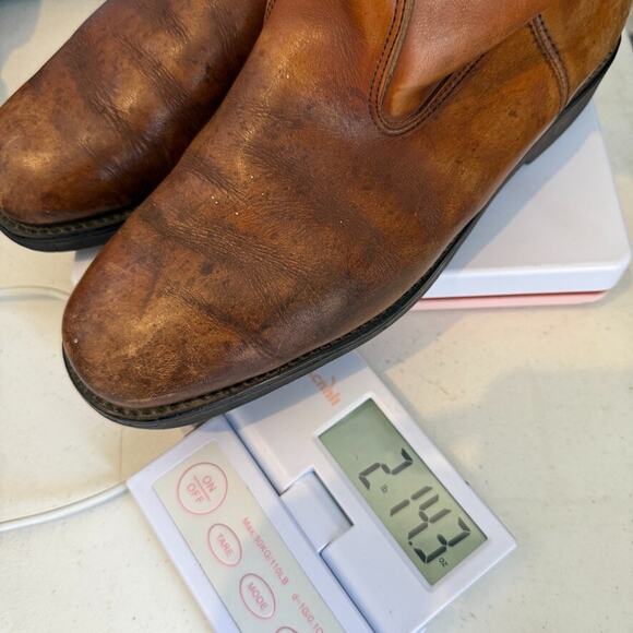 Vtg Field And Stream Boots Mens 9.5 C Insulated Leather USA Made Work Zip Brown - Picture 12 of 12